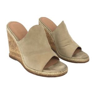 Sigerson Morrison Womens Size 7.5 Beige Vala Cork Wedge Sandal